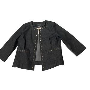 Studded 3/4 sleeve Denim Jacket